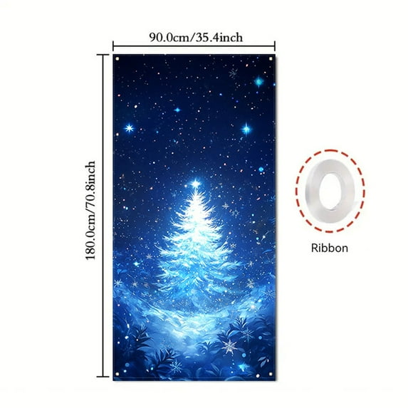 Christmas Door Curtain Decoration Door Cover Christmas Scene Layout Background Cover