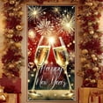 thumbnail image 1 of Christmas Door Curtain Decorations, Holiday Party Banner Backdrop with Snowman Reindeer Pattern, Festive Hanging Cloth for New Year's Eve Home Wall Decor, 1 of 6