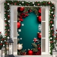 thumbnail image 1 of Christmas Door Curtain, Decorative Door Cover, Holiday Scene Layout Backdrop for Home and Party Display, 1 of 6
