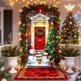 thumbnail image 1 of Christmas Door Curtain with Santa Claus Print Decor for Front Door Wall Party Festival Decoration Merry Xmas Celebration, 1 of 6