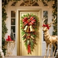 thumbnail image 1 of Christmas Door Curtains Festive Hanging Banners With Bells And Bows Seasonal Door Décor For Indoor Outdoor Party Backgrounds, 1 of 6