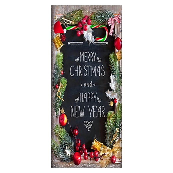 Christmas Door Decoration Door Cover Hanging Cloth Holiday Party Layout Scene Background Cloth