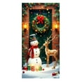 thumbnail image 1 of Christmas Door Decoration Fabric Snowman Banner Snowy Winter House Backdrop North Pole Wall Scene Cover Christmas Photo Booth Wall Sign for Xmas Winter Holiday Door Decoration (70.9 x 35.4 Inch), 1 of 5