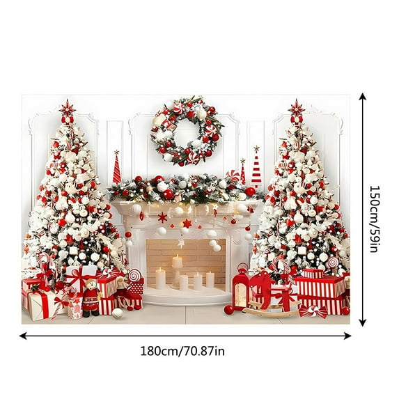 Christmas Door Frame Background Cloth Hanging Cloth Photography Props Party Decoration Cloth