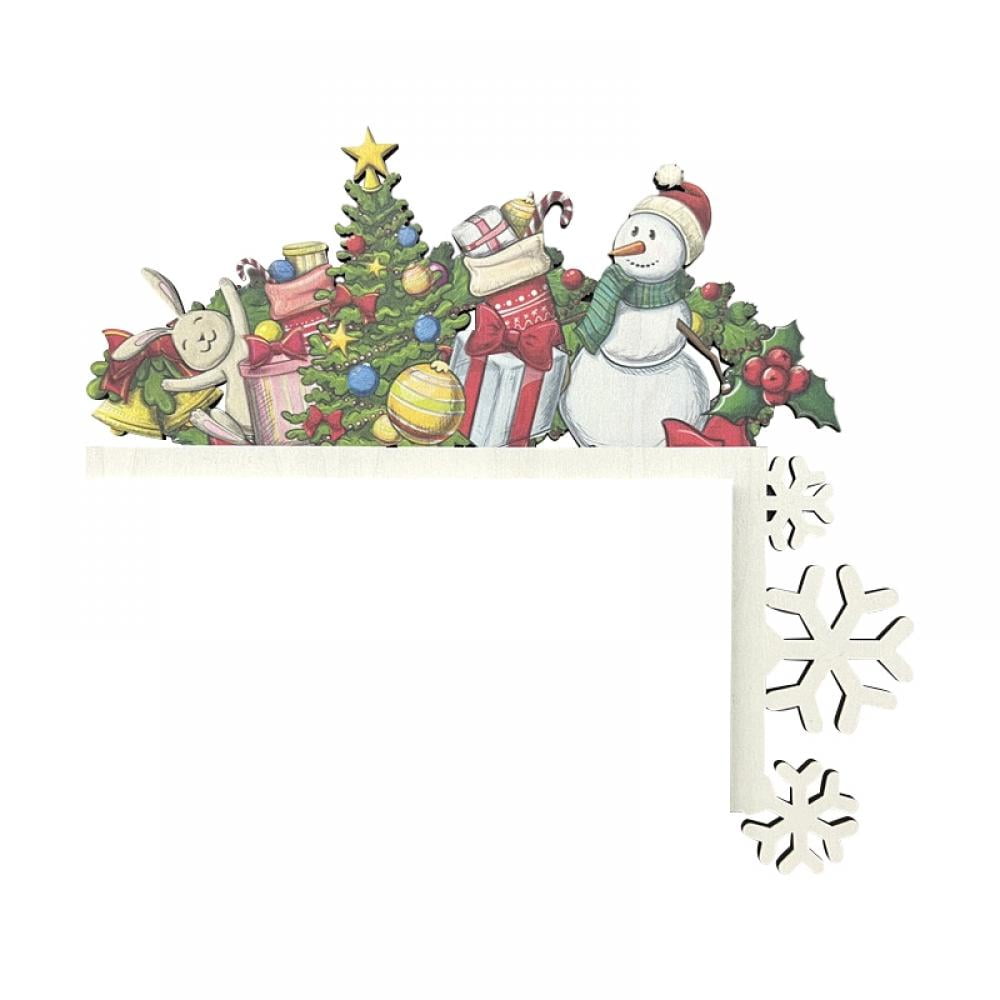 Christmas Door Frame Decorations,Funny Santa Claus Door Frame,Wooden