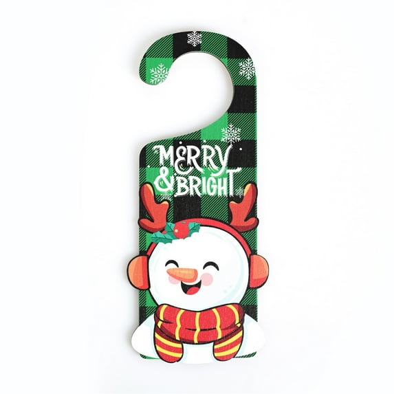 Christmas Door Hanger Decorations Cute Holiday Doorknob Ornaments Indoor Knob Sign Hangers