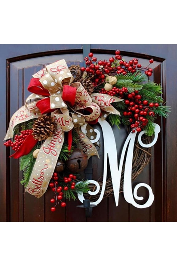 Christmas Door Hanging Wreath Decoration- Simulation Red Fruit,Nearly Real,Rustic Farmhouse,for Front Door, Welcome, Christmas, Outdoor, Indoor - Round