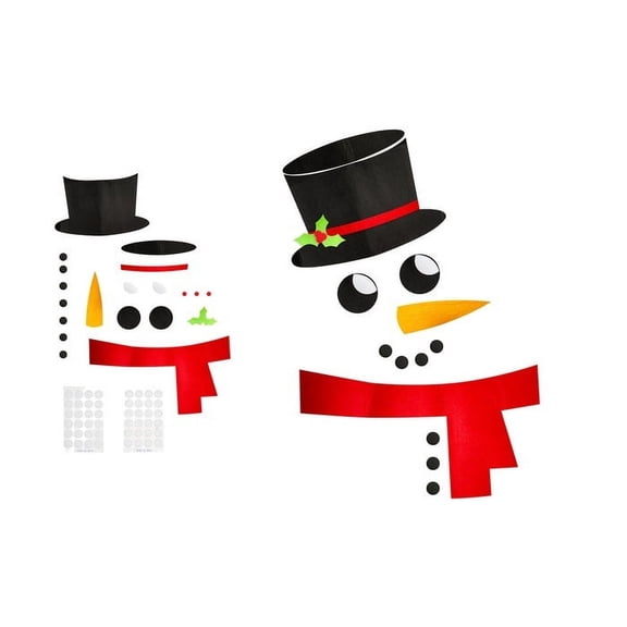 Christmas Door Large Window Decorations Decals Snowman