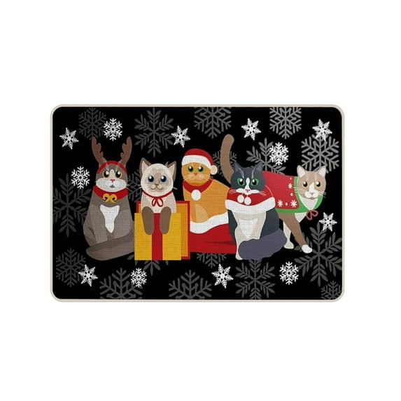Christmas Door Mat 15.75 x 23.62 in – Non-Slip Entrance Floor Mat for Bedroom, Kitchen or Bathroom – Absorbent Polyester Rug, Waterproof & Easy to Clean