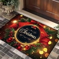 thumbnail image 1 of Christmas Door Mat - 23.6x15.7 Inch Holiday Welcome Mat with Red & Gold Bells & Wreath Design,Non-Slip Backing for Safety,Perfect for Entryway Decor,Holiday Greetings,and Festive Home Décor, 1 of 6