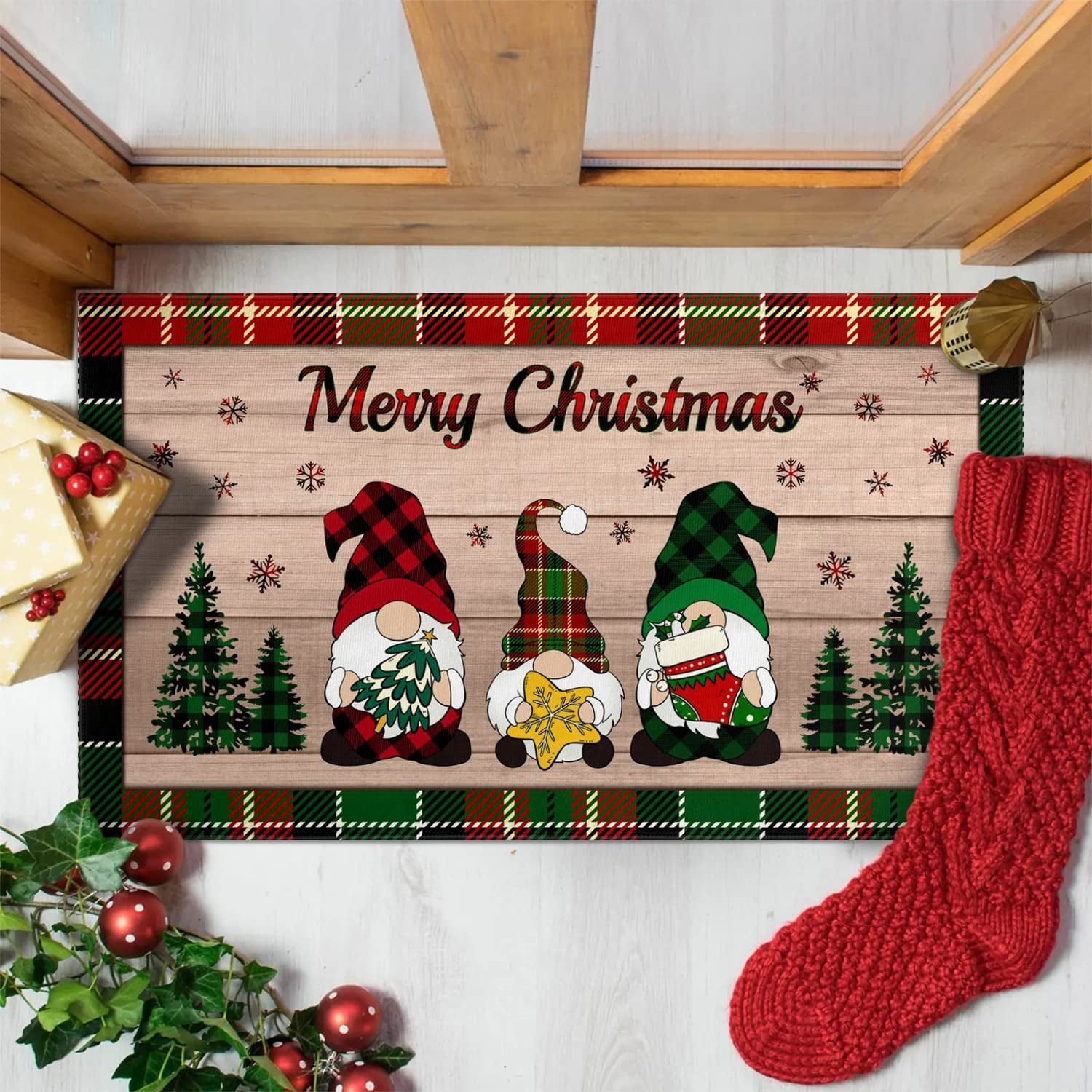 Christmas, Cardinals in Winter Barn Doormat 18 X 30, Outdoor/indoor, Heavy  Duty Recycled Rubber, Non-slip Backing, Winter 