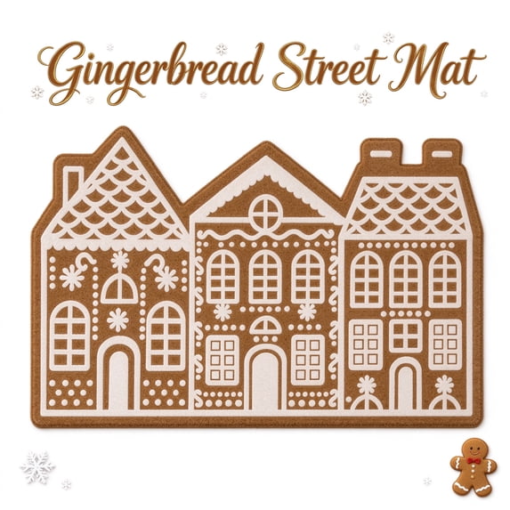 Christmas Door Mat Gingerbread House Doormat Outdoor Merry Christmas Welcome Mat Dirt-Scraping Floor Mats for Front Door Entryway Patio Home Festive Decor by MPOISVA