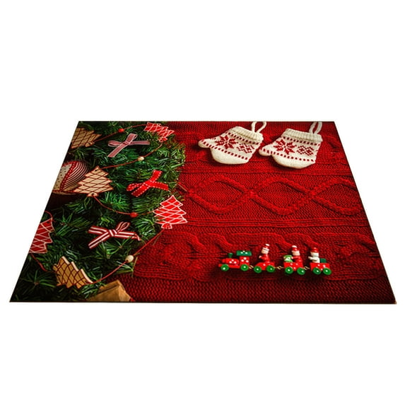 Christmas Door Mat Holiday Decoration Floor Mat Living Room Bathroom Non-slip Mat Foot Mat Shoe Cabinet Carpet Christmas Holiday Decor, 16x24in