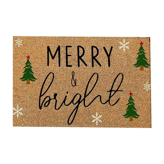 Christmas Door Mat, Household Entrance Rug, Absorbent NonSlip Foot Mat for Kitchen and Entryway, 15.7x23.6 Inch, Multicolor Polyester