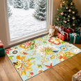 thumbnail image 1 of Christmas Door Mat Indoor Entrance 2x3 Rug – Washable Boho Floral Entry Rug, Small Area Rug Non-Slip Low Pile Throw Rugs for Entryway, Kitchen, Front Door, Kids Room (2x3ft,Sky Blue), 1 of 5