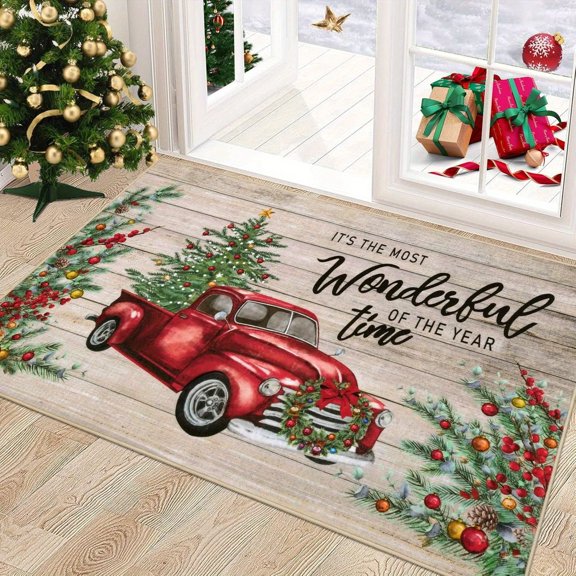Christmas Door Mat Indoor Entrance Soft Welcome Mats for Kitchen Outdoor Christmas Decor