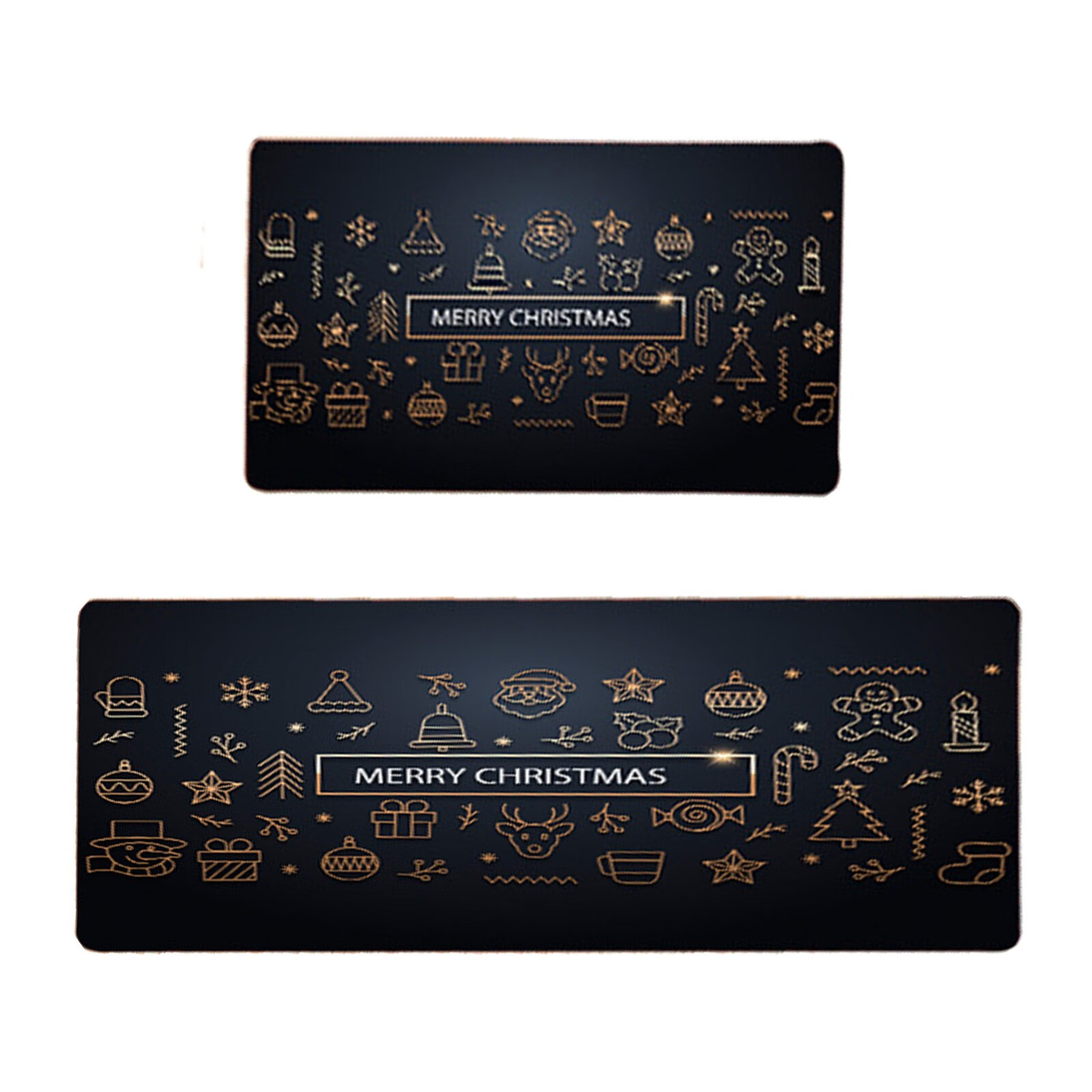Christmas Door Mat Outdoor 2 Piece Non Slip Kitchen Mat Runner Rug Set