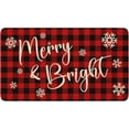 thumbnail image 1 of Christmas Door Mat Outdoor for Front Door Decorations , Merry and Bright Red Buffalo Plaid Doormat,Winter Christmas Holiday Welcome Floor Mat Rug Entryway for Front Porch Farmhouse Decor, 30" x 17", 1 of 6