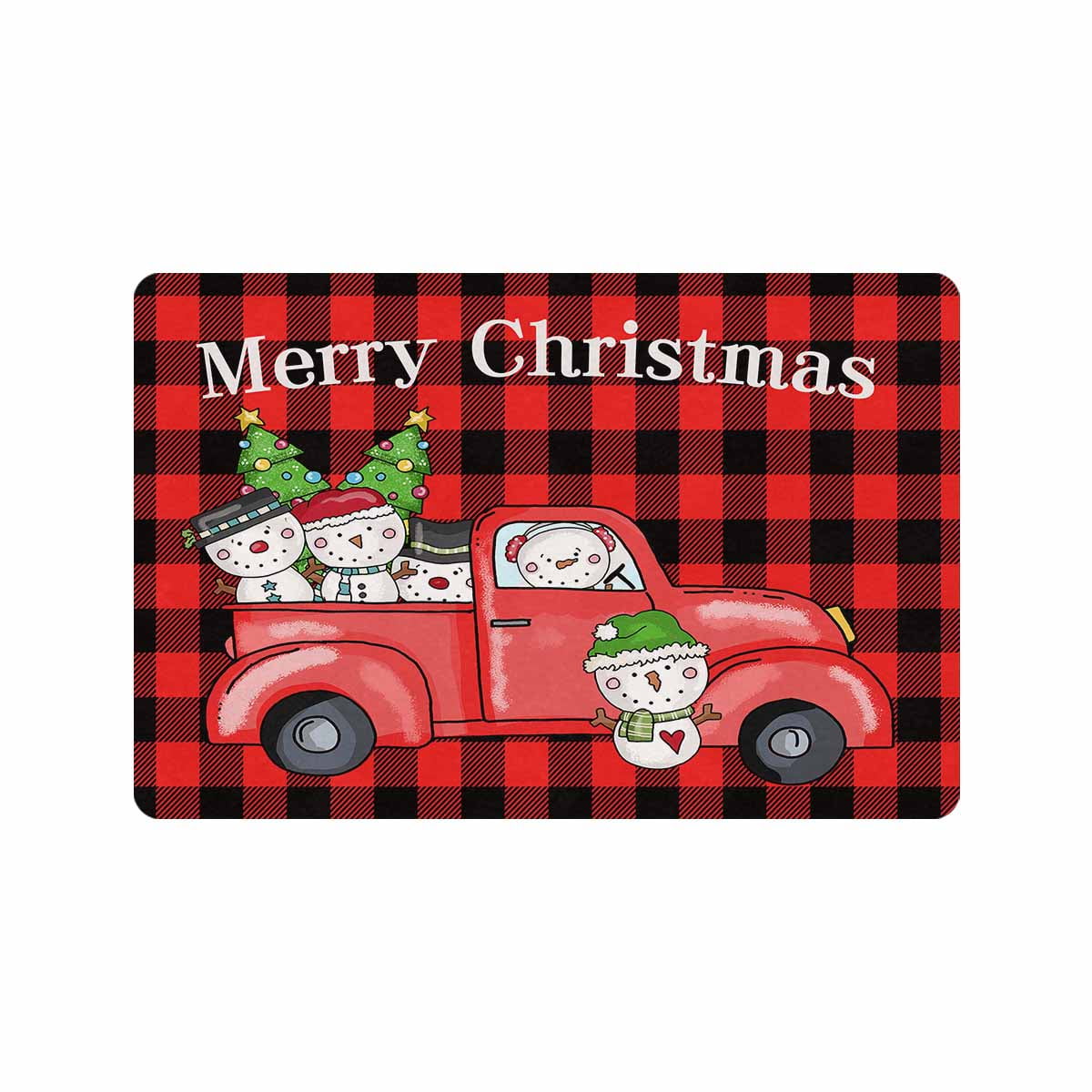 Christmas Door Mat with Text,Christmas Mat Front Door ,Snowflake