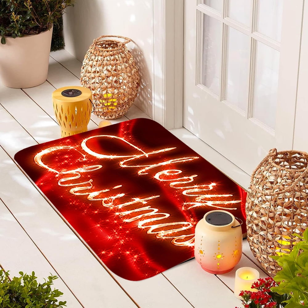 Christmas Door Mat, Christmas Mats for Front Door, Merry