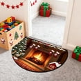 thumbnail image 1 of Christmas Door Mat, Winter Greeting Rug, Washable Entryway Dirt Half Round Trapper, For Home Entryway Living Room and Christmas Theme Decoration, 1 of 5