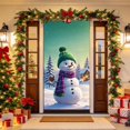 thumbnail image 1 of Christmas Door Tapestry Xmas Front Door Hanging Decor Holiday Party Cloth Door Curtain Polyester Fabric Wall Hanging for Home Bedroom Indoor Christmas Decoration, 1 of 7
