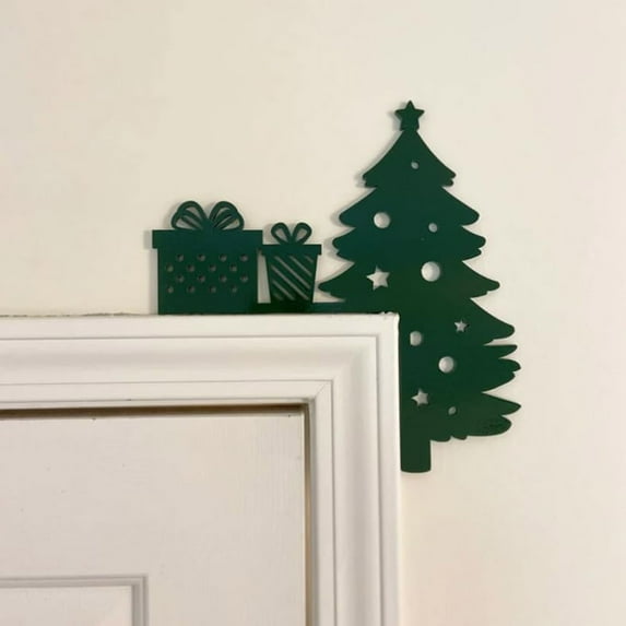 Christmas Door Topper, Cute Door Corner Decorations for Farmhouse Living Room Corner Christmas Indoor Outdoor Table Props Wall Window Decoration