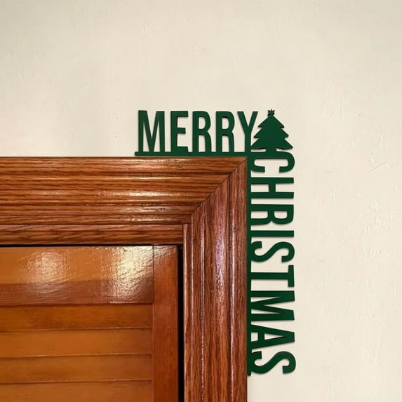 Christmas Door Topper, Cute Door Corner Decorations for Farmhouse Living Room Corner Christmas Indoor Outdoor Table Props Wall Window Decoration