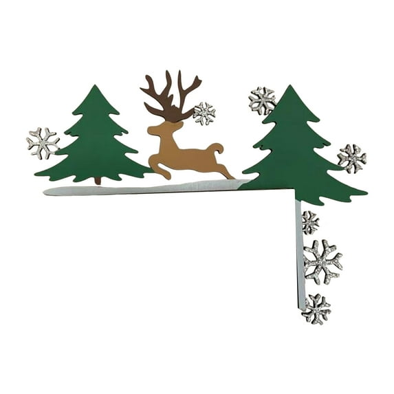 Christmas Door Topper Decoration Snowman Santa Claus Reindeer Snowflake Wooden Door Frame Corner Sign for Home Window Wall Decor