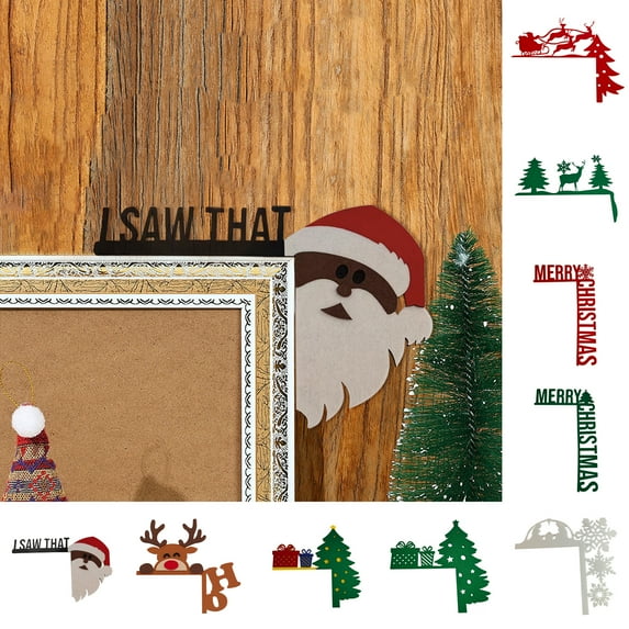Christmas Door Topper Holiday Home Decor Felt Santa Snowman Reindeer Door Corner Frame Sign DIY Craft for Window Wall