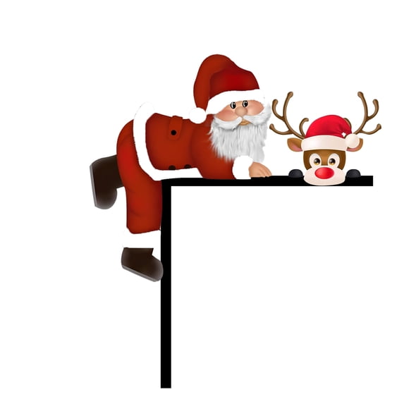Christmas Door Topper Holiday Home Decor Funny Snowman Santa Claus Top Door Frame Corner Sign Decorations, Windows Walls DIY Craft for Christmas Party Ornament