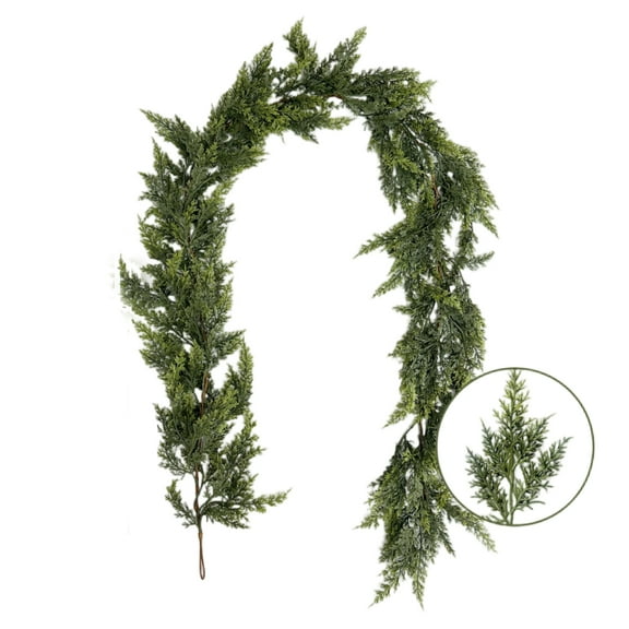 Christmas Door Wreath Norfolk Pine,Artificial Simulation Christmas Leaf Cane Soft Feel Needle Vine Door Head Decoration Wall Hanging 5.9 Ft