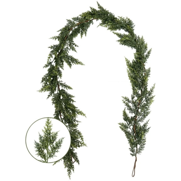 Christmas Door Wreath Norfolk Pine,Artificial Simulation Christmas Leaf Cane Soft Feel Needle Vine Door Head Decoration Wall Hanging 5.9 Ft
