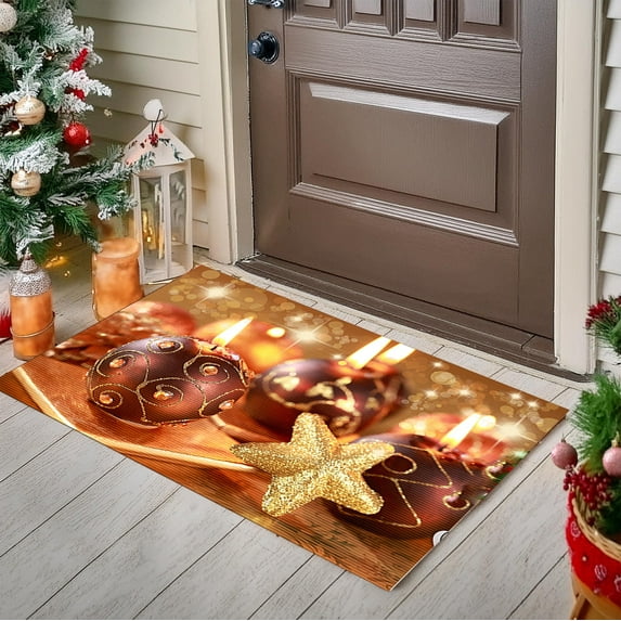 Christmas Doormat under $5! CQCYD Christmas Doormat Holiday Floor Mat, Non Slip Christmas Rug for Door, Festive Doormat for Living Room, Holiday Decor Mat for Home