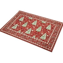 Christmas Doormat, Entryway Christmas Rug, Xmas Welcome Doormat, Winter Home Decor Small Kitchen Rugs Soft Bathroom Rugs Xmas Tree Animals Print Holiday Decor