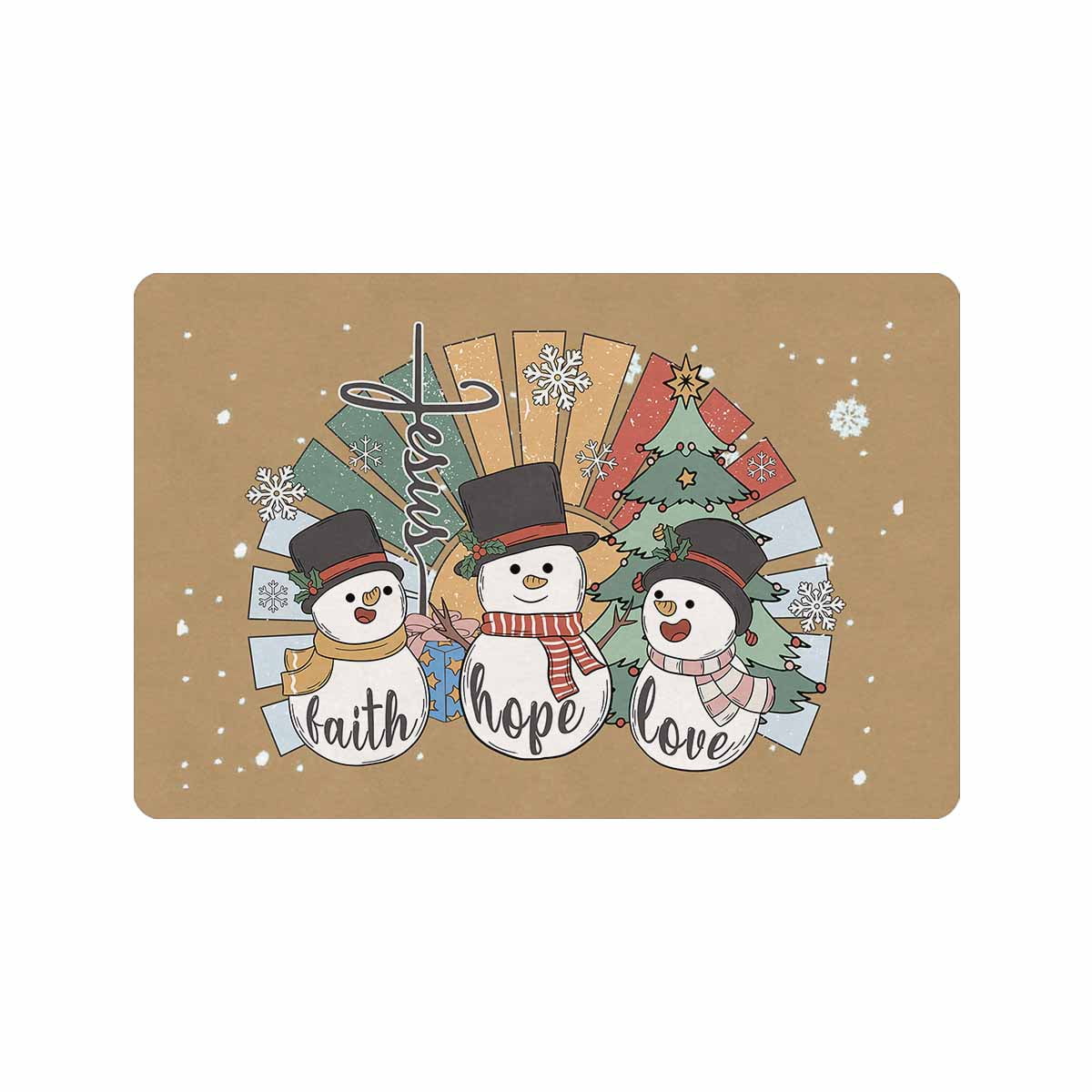 Christmas Doormat Kitchen Bathroom Rug Floor Door Mat, Washable