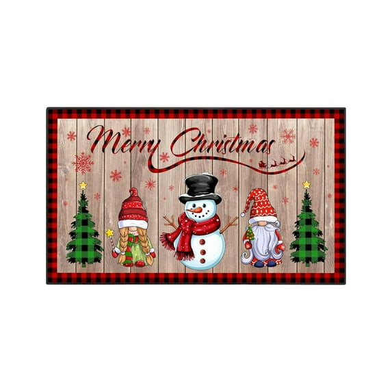 Christmas Doormat, Kitchen Floor Mat, Oil Absorbent Stain Resistant Entry Door Rug, Polyester Material Non Slip Low Profile Indoor Holiday Home Decoration Carpet 40x60cm