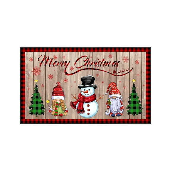 Christmas Doormat, Kitchen Floor Mat, Oil Absorbent Stain Resistant Entry Door Rug, Polyester Material Non Slip Low Profile Indoor Holiday Home Decoration Carpet 40x60cm