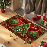 Christmas Doormat Non-Slip Absorbent Entrance Mat Holiday Decor Kitchen ...