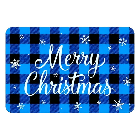 Christmas Doormat, Non-Slip Soft Floor Mat for Front Door Entryway Kitchen Bathroom Living Room Decor(Blue)