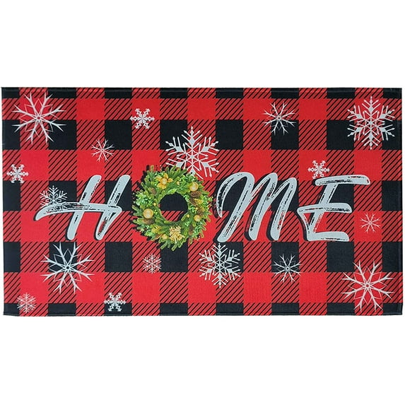 Christmas Doormat Outdoor Entrance Non-Slip Christmas Front Door Mat Xmas Decorative Washable Winter Holiday Welcome Doormat 17"x30" Merry Christmas Decor for Indoor Outdoor