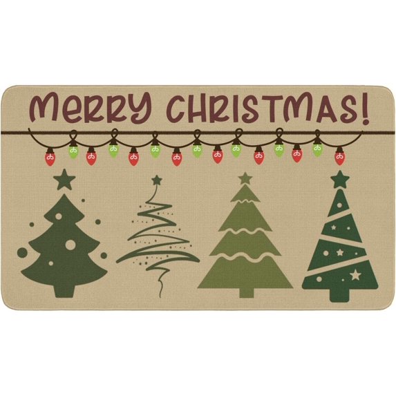 Christmas Doormat Outdoor Entrance Christmas Rugs for Outdoor Welcome Mats for Front Door, Linen Indoor Christmas Mat Non Slip Doormat Indoor or Outdoor for Home Decor with Xmas Tree, 30 X 17 Inch