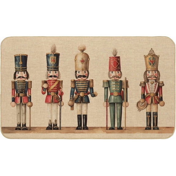Christmas Doormat Vintage Nutcracker Floor Mat Non-Slip Xmas Front Door Rugs for Indoor Outdoor Kitchen Bedroom, 1730 Inch, Brown.