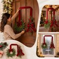 thumbnail image 1 of Christmas Double Ended Door Hanger, Long Velvet Ribbon Decoration with Artificial Pine Sprigs, Red Berries and Bow for Front Door, Window, Wall, Porch and Indoor Holiday Display, A, 1 of 7
