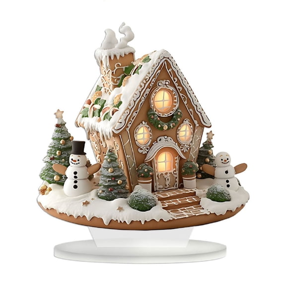 Christmas Doublelayer House Small Decoration Wearresistant Desk Counter Decoration