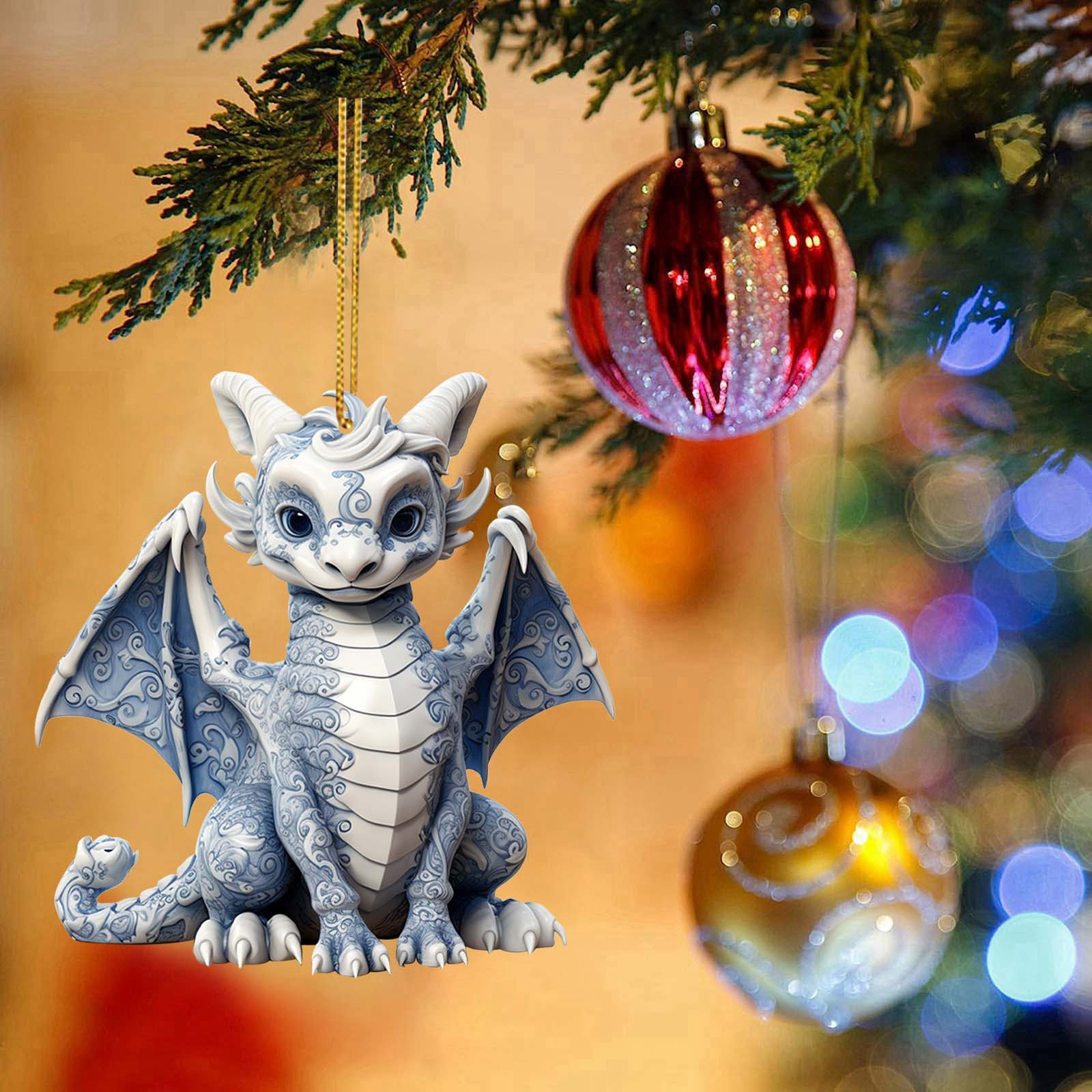 Christmas Dragon Baby Acrylic Christmas Hanging Ornament Christmas