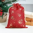 thumbnail image 1 of Christmas Drawstring Bags Bulk Large Xmas Gild Drawstring Cloth Gift Bags 12 x 16 Inch Gift Wrapping Storage Sack for Party Favor, 1 of 8