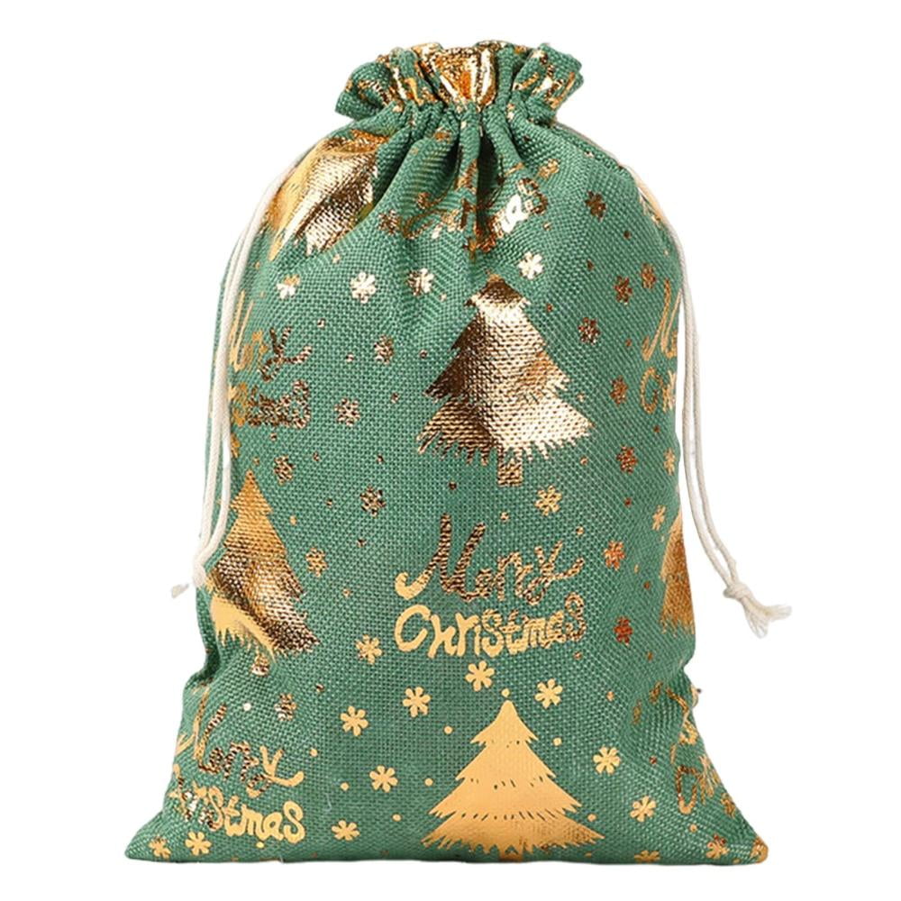 Christmas Drawstring Bags Holiday Wrapping Sacks with Drawstring 19