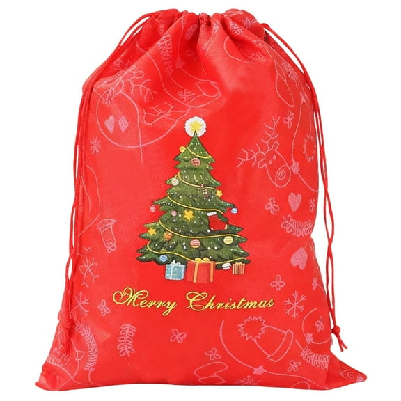 Christmas Drawstring Bags,Stand Up Gift Bags,Sacks Xmas Wrapping Storage Bags for Christmas Candy Goodie Holiday party Favors,Xmas Holiday Party Decoration Supplies(Red,11.81 x 15.75 Inch)
