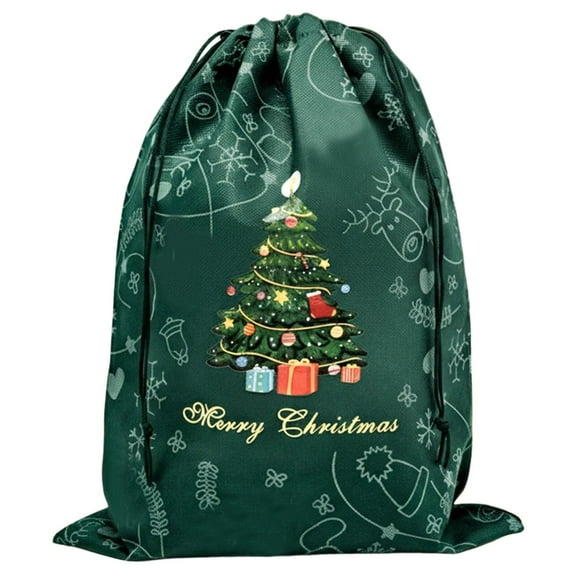 Christmas Drawstring Bags,Stand Up Gift Bags,Sacks Xmas Wrapping Storage Bags for Christmas Candy Goodie Holiday party Favors,Xmas Holiday Party Decoration Supplies(Green,15.75 x 21.65 Inch)